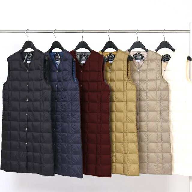 [2023秋冬新作] TAION タイオン  インナーダウン Vネック ロング ダウン ベスト TAION-W001-LONG V NECK LONG DOWN VEST  レディース キャンプ キャンプウェア 800フィルパワー アウトドアの通販は