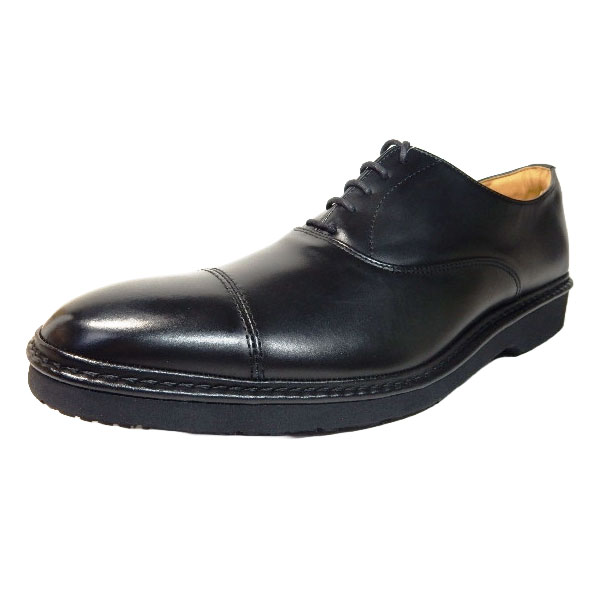 Rinescante Valentiano 本革 内羽根ストレートチップ（キャップトゥ）軽量ビジネスシューズ ワイズ4E（EEEE） 黒 27.5cm 28cm（28.0cm）29cm（29.0cm）30cm（30.0cm） 【大きいサイズ 革靴・紳士靴】(5330k-blk)