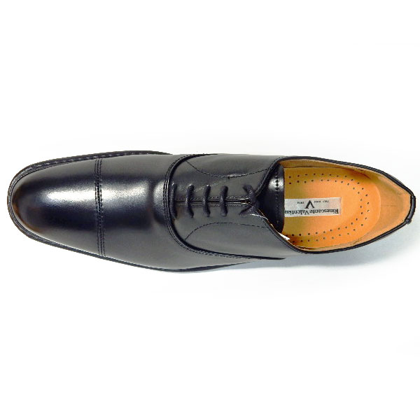 Rinescante Valentiano 本革 内羽根ストレートチップ（キャップトゥ）軽量ビジネスシューズ ワイズ4E（EEEE） 黒 27.5cm 28cm（28.0cm）29cm（29.0cm）30cm（30.0cm） 【大きいサイズ 革靴・紳士靴】(5330k-blk)