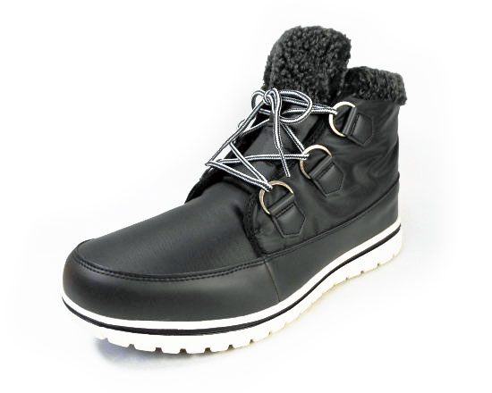 Dect ナイロン防寒ムートンブーツ 防水・防滑ソール 黒（ブラック）ワイズ3E（EEE）28cm（28.0cm）、29cm（29.0cm）【大きいサイズ（ビッグサイズ）メンズ カジュアルシューズ 紳士靴】【雪道・凍結】