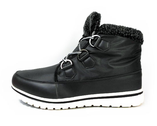 Dect ナイロン防寒ムートンブーツ 防水・防滑ソール 黒（ブラック）ワイズ3E（EEE）28cm（28.0cm）、29cm（29.0cm）【大きいサイズ（ビッグサイズ）メンズ カジュアルシューズ 紳士靴】【雪道・凍結】