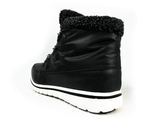 Dect ナイロン防寒ムートンブーツ 防水・防滑ソール 黒（ブラック）ワイズ3E（EEE）28cm（28.0cm）、29cm（29.0cm）【大きいサイズ（ビッグサイズ）メンズ カジュアルシューズ 紳士靴】【雪道・凍結】