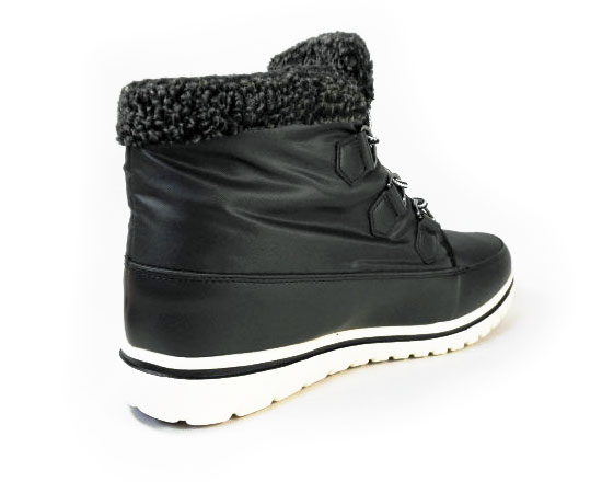 Dect ナイロン防寒ムートンブーツ 防水・防滑ソール 黒（ブラック）ワイズ3E（EEE）28cm（28.0cm）、29cm（29.0cm）【大きいサイズ（ビッグサイズ）メンズ カジュアルシューズ 紳士靴】【雪道・凍結】