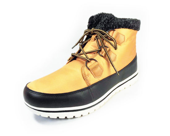 Dect ナイロン防寒ムートンブーツ 防水・防滑ソール イエロー（キャメル）ワイズ3E（EEE）28cm（28.0cm）、29cm（29.0cm）【大きいサイズ（ビッグサイズ）メンズ カジュアルシューズ 紳士靴】【雪道・凍結】