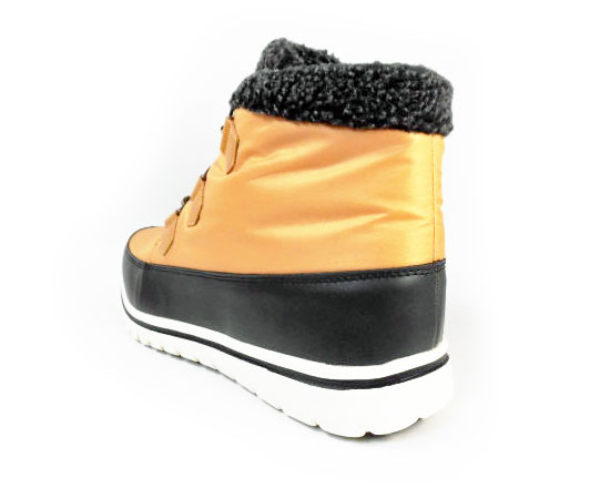 Dect ナイロン防寒ムートンブーツ 防水・防滑ソール イエロー（キャメル）ワイズ3E（EEE）28cm（28.0cm）、29cm（29.0cm）【大きいサイズ（ビッグサイズ）メンズ カジュアルシューズ 紳士靴】【雪道・凍結】