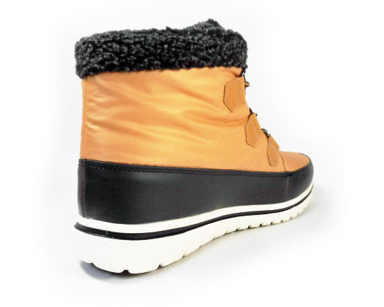 Dect ナイロン防寒ムートンブーツ 防水・防滑ソール イエロー（キャメル）ワイズ3E（EEE）28cm（28.0cm）、29cm（29.0cm）【大きいサイズ（ビッグサイズ）メンズ カジュアルシューズ 紳士靴】【雪道・凍結】