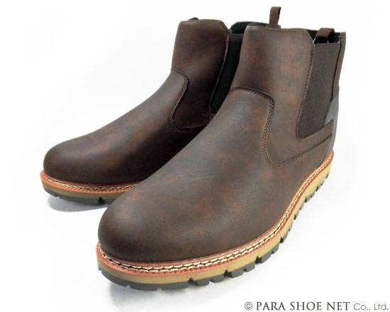 Dect サイドゴアブーツ（防水・防滑ソール）ダークブラウン ワイズ3E（EEE）28cm（28.0cm）、29cm（29.0cm）【大きいサイズ（ビッグサイズ）メンズ カジュアルシューズ 紳士靴】