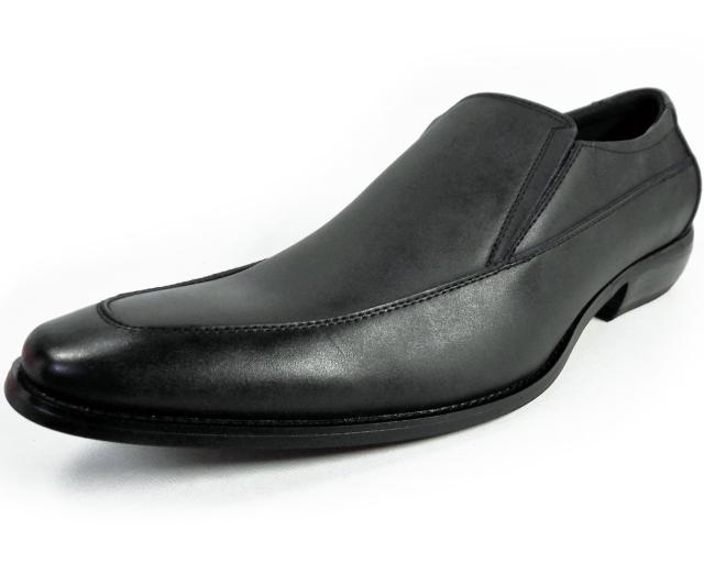 Gixxay 本革 ヴァンプスリッポン ビジネスシューズ アンティークブラック（黒）ワイズ3E（EEE）28cm（28.0cm）、29cm（29.0cm）【大きいサイズ（ビッグサイズ）メンズ革靴・紳士靴】（2857-blk）