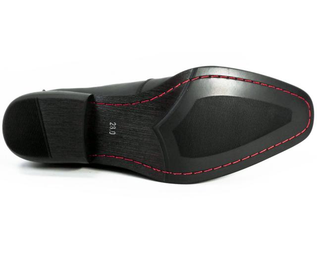 Gixxay 本革 ヴァンプスリッポン ビジネスシューズ アンティークブラック（黒）ワイズ3E（EEE）28cm（28.0cm）、29cm（29.0cm）【大きいサイズ（ビッグサイズ）メンズ革靴・紳士靴】（2857-blk）