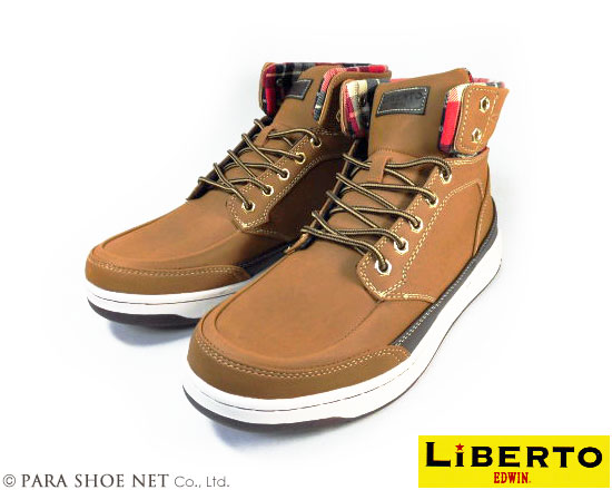 LiBERTO（EDWIN）レースアップブーツ 防水・防滑ソール イエロー（キャメル）ワイズ3E（EEE）28cm（28.0cm）、29cm（29.0cm）【大きいサイズ（ビッグサイズ）メンズ カジュアルシューズ 紳士靴】