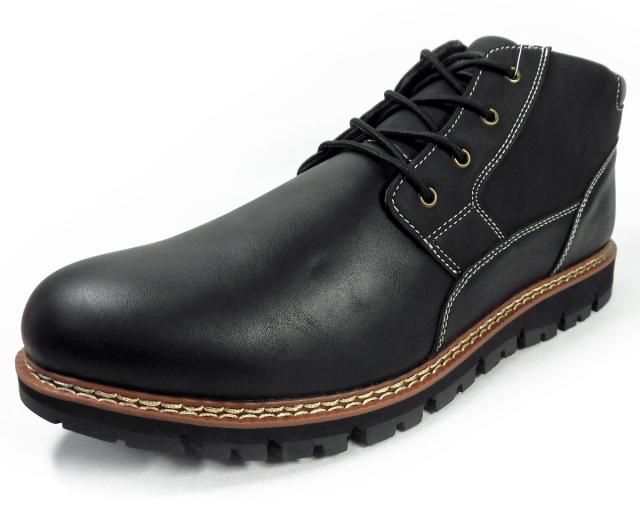 LiBERTO（EDWIN）レースアップブーツ（4cm防水・防滑ソール）黒（ブラック）ワイズ3E（EEE）28cm（28.0cm）、29cm（29.0cm）【大きいサイズ（ビッグサイズ）メンズ カジュアルシューズ 紳士靴】