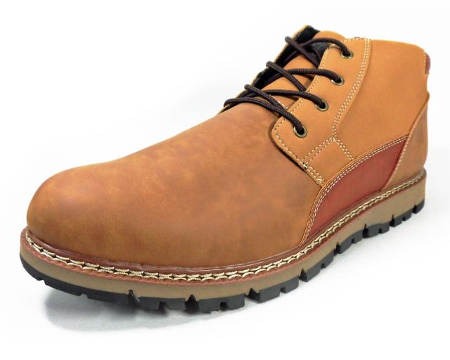 LiBERTO（EDWIN）レースアップブーツ（4cm防水・防滑ソール）キャメル ワイズ3E（EEE）28cm（28.0cm）、29cm（29.0cm）【大きいサイズ（ビッグサイズ）メンズ カジュアルシューズ 紳士靴】