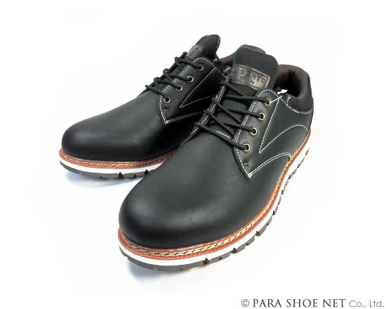 LiBERTO（EDWIN）プレーントゥ カジュアルシューズ（4cm防水・防滑ソール）黒（ブラック）ワイズ3E（EEE）28cm（28.0cm）、29cm（29.0cm）【大きいサイズ（ビッグサイズ）メンズ 紳士靴】（PACC-60646-BLK）