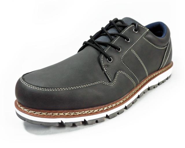 LiBERTO（EDWIN）レザースニーカー（4cm防水・防滑ソール）カジュアルシューズ グレー ワイズ3E（EEE）28cm（28.0cm）、29cm（29.0cm）【大きいサイズ（ビッグサイズ）メンズ 紳士靴】