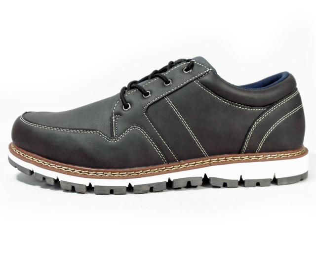 LiBERTO（EDWIN）レザースニーカー（4cm防水・防滑ソール）カジュアルシューズ グレー ワイズ3E（EEE）28cm（28.0cm）、29cm（29.0cm）【大きいサイズ（ビッグサイズ）メンズ 紳士靴】