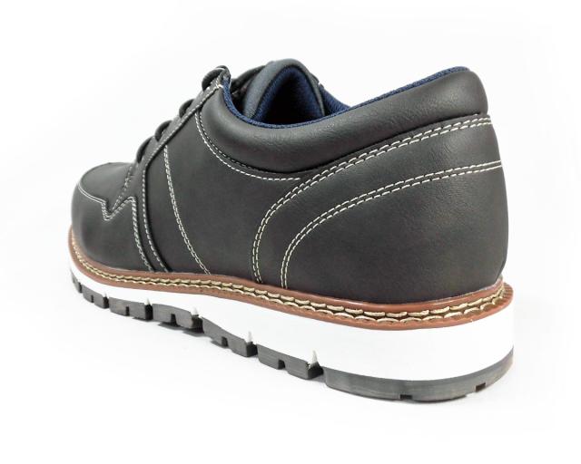 LiBERTO（EDWIN）レザースニーカー（4cm防水・防滑ソール）カジュアルシューズ グレー ワイズ3E（EEE）28cm（28.0cm）、29cm（29.0cm）【大きいサイズ（ビッグサイズ）メンズ 紳士靴】