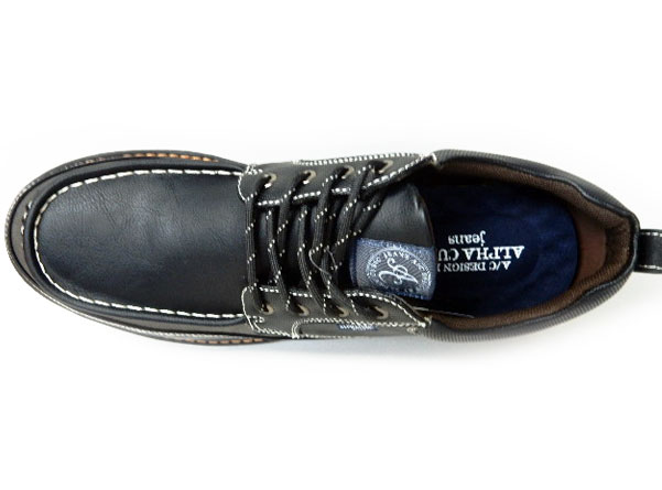 ALPHA CUBIC jeans Uモカ カジュアルシューズ ブラック（黒）ワイズ3E（EEE）28cm（28.0cm）、29cm（29.0cm）、30cm（30.0cm）【大きいサイズ（ビッグサイズ）メンズ紳士靴】(ACJ0410-BLK)