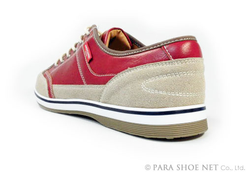 AMERICANINO（EDWIN）レザースニーカー カジュアルシューズ レッド（赤色）ワイズ3E（EEE）27.5cm、28cm（28.0cm）、29cm（29.0cm）、30cm（30.0cm）【大きいサイズ（ビッグサイズ）メンズ紳士靴】