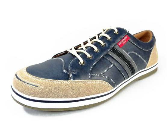 AMERICANINO（EDWIN）レザースニーカー カジュアルシューズ ネイビー（紺色）ワイズ3E（EEE）28cm（28.0cm）、29cm（29.0cm）、30cm（30.0cm）【大きいサイズ（ビッグサイズ）メンズ紳士靴】