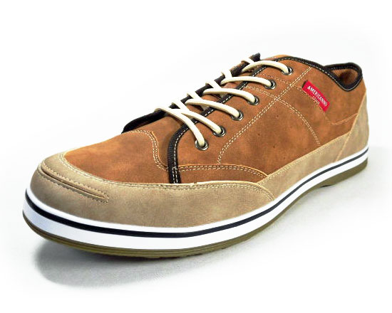 AMERICANINO（EDWIN）レザースニーカー カジュアルシューズ アンティークブラウン（茶色）ワイズ3E（EEE）28cm（28.0cm）、29cm（29.0cm）、30cm（30.0cm）【大きいサイズ（ビッグサイズ）メンズ紳士靴】
