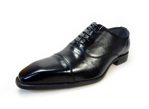 GERODI 本革 内羽根ストレートチップ（キャップトゥ）ビジネスシューズ 黒 ワイズ 3E（EEE）28cm（28.0cm）、28.5cm、29cm（29.0cm）【大きいサイズ（ビッグサイズ）メンズ 革靴・紳士靴】