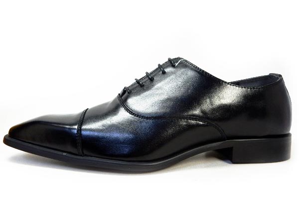 GERODI 本革 内羽根ストレートチップ（キャップトゥ）ビジネスシューズ 黒 ワイズ 3E（EEE）28cm（28.0cm）、28.5cm、29cm（29.0cm）【大きいサイズ（ビッグサイズ）メンズ 革靴・紳士靴】