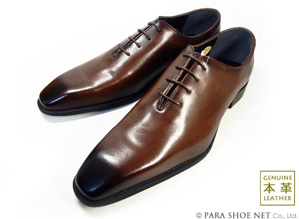 GERODI 本革 ホールカット（ワンピース）ビジネスシューズ アンティーク茶色 ワイズ 3E（EEE）28cm（28.0cm）、28.5cm、29cm（29.0cm）【大きいサイズ（ビッグサイズ）メンズ 革靴・紳士靴】