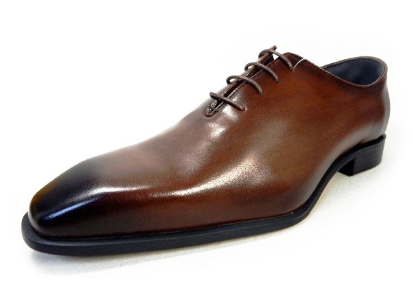 GERODI 本革 ホールカット（ワンピース）ビジネスシューズ アンティーク茶色 ワイズ 3E（EEE）28cm（28.0cm）、28.5cm、29cm（29.0cm）【大きいサイズ（ビッグサイズ）メンズ 革靴・紳士靴】