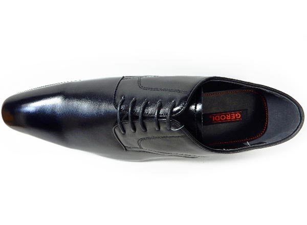 GERODI 本革 プレーントゥ ビジネスシューズ 黒 ワイズ 3E（EEE）28cm（28.0cm）、28.5cm、29cm（29.0cm）【大きいサイズ（ビッグサイズ）メンズ 革靴・紳士靴】