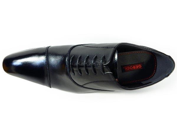 GERODI 本革 内羽根ストレートチップ（キャップトゥ）ビジネスシューズ 黒 ワイズ 3E（EEE）28cm（28.0cm）、28.5cm、29cm（29.0cm）【大きいサイズ（ビッグサイズ）メンズ 革靴・紳士靴】