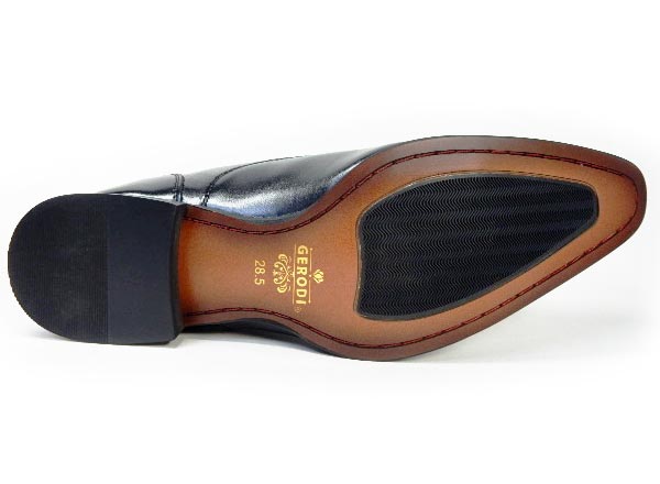 GERODI 本革 内羽根ストレートチップ（キャップトゥ）ビジネスシューズ 黒 ワイズ 3E（EEE）28cm（28.0cm）、28.5cm、29cm（29.0cm）【大きいサイズ（ビッグサイズ）メンズ 革靴・紳士靴】