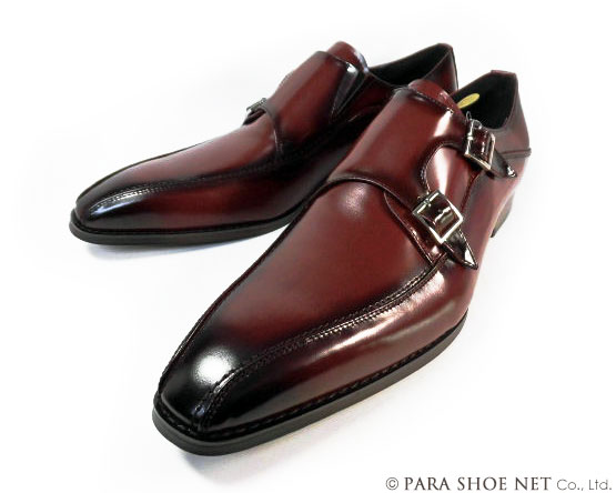 Christian Carano 本革 ダブルモンクストラップ ビジネスシューズ ワイン ワイズ 3E（EEE）〜4E（EEEE）27.5cm、28cm（28.0cm）、28.5cm、29cm（29.0cm）、29.5cm、30cm（30.0cm）【大きいサイズ（ビッグサイズ）メンズ 革靴・紳士靴】