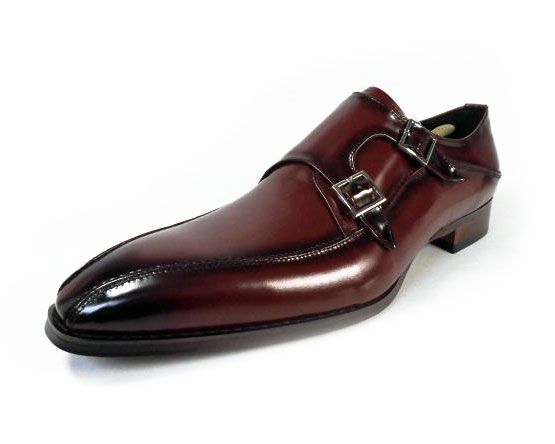 Christian Carano 本革 ダブルモンクストラップ ビジネスシューズ ワイン ワイズ 3E（EEE）〜4E（EEEE）27.5cm、28cm（28.0cm）、28.5cm、29cm（29.0cm）、29.5cm、30cm（30.0cm）【大きいサイズ（ビッグサイズ）メンズ 革靴・紳士靴】