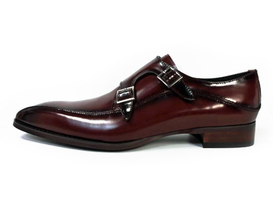 Christian Carano 本革 ダブルモンクストラップ ビジネスシューズ ワイン ワイズ 3E（EEE）〜4E（EEEE）27.5cm、28cm（28.0cm）、28.5cm、29cm（29.0cm）、29.5cm、30cm（30.0cm）【大きいサイズ（ビッグサイズ）メンズ 革靴・紳士靴】