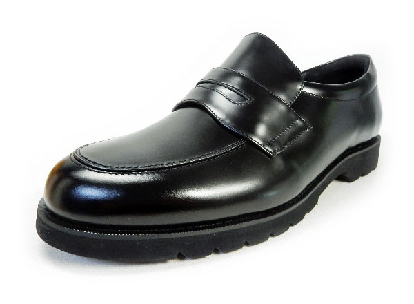 匠（TAKASHI）本革 ローファー ビジネスシューズ 幅広甲高Gワイズ（6E/EEEEEE）黒［メンズ革靴・紳士靴・大きいサイズ（ビッグサイズ） 27.5cm、28cm、28.5cm、29cm、30cm あり］ (PTT25G-BLK)