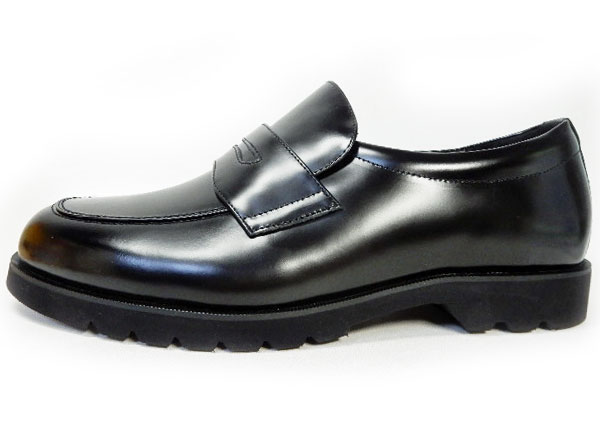 匠（TAKASHI）本革 ローファー ビジネスシューズ 幅広甲高Gワイズ（6E/EEEEEE）黒［メンズ革靴・紳士靴・大きいサイズ（ビッグサイズ） 27.5cm、28cm、28.5cm、29cm、30cm あり］ (PTT25G-BLK)