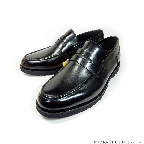 匠（TAKASHI）本革 ローファー ビジネスシューズ 幅広甲高Gワイズ（6E/EEEEEE）艶革 黒［メンズ革靴・紳士靴・大きいサイズ（ビッグサイズ） 27.5cm、28cm、28.5cm、29cm、30cm あり］ (PTT25TH-BLK)