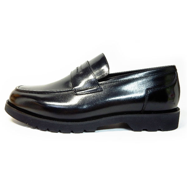 匠（TAKASHI）本革 ローファー ビジネスシューズ 幅広甲高Gワイズ（6E/EEEEEE）艶革 黒［メンズ革靴・紳士靴・大きいサイズ（ビッグサイズ） 27.5cm、28cm、28.5cm、29cm、30cm あり］ (PTT25TH-BLK)