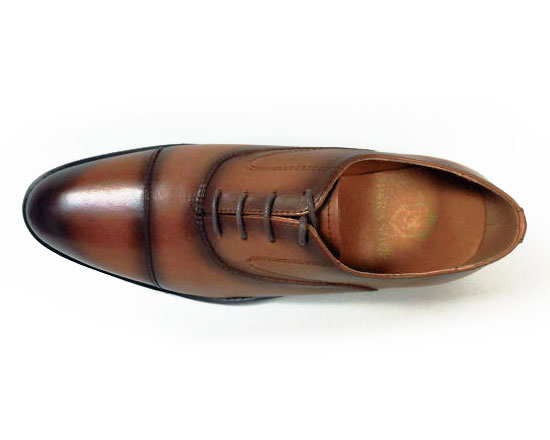 PARASHOE 本革 内羽根ストレートチップ（キャップトゥ） ビジネスシューズ 茶色（ブラウン）ワイズ（足幅）3E（EEE）22cm（22.0cm）、22.5cm、23cm（23.0cm）、23.5cm、24cm（24.0cm） 【小さいサイズ（スモールサイズ）革靴・紳士靴】