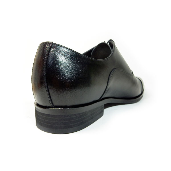 PARASHOE 本革 内羽根ストレートチップ シークレットヒールアップ（身長＋4.5cm）ビジネスシューズ 黒 3E【小さいサイズ 24cm、大きいサイズ 27.5cm、28cm、28.5cm、29cm、30cmあり／マッケイ製法・革靴・日本製】