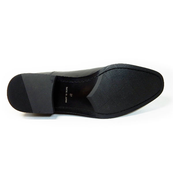 PARASHOE 本革 内羽根ストレートチップ シークレットヒールアップ（身長＋4.5cm）ビジネスシューズ 黒 3E【小さいサイズ 24cm、大きいサイズ 27.5cm、28cm、28.5cm、29cm、30cmあり／マッケイ製法・革靴・日本製】