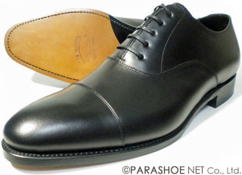 PARASHOE 革底（レザーソール）内羽根ストレートチップ（キャップトゥ）ビジネスシューズ 黒 ワイズ2E（EE）サイズ22cm〜32cm 【メンズ・