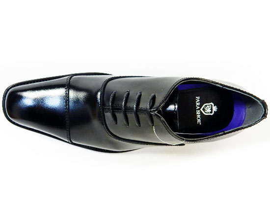 PARASHOE 本革 内羽根ストレートチップ（キャップトゥ）防滑ビジネスシューズ 黒 ワイズ3E（EEE）23cm（23.0cm）、23.5cm、24cm（24.0cm）【小さいサイズ（スモールサイズ）革靴・紳士靴】（ps16101-blK）