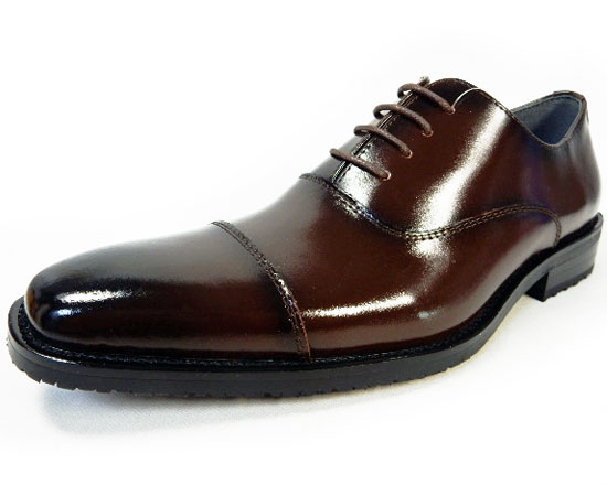 PARASHOE 本革 内羽根ストレートチップ 防滑ビジネスシューズ ダークブラウン ワイズ3E（EEE）23cm（23.0cm）、23.5cm、24cm（24.0cm）【小さいサイズ（スモールサイズ）革靴・紳士靴】（ps16101-dbr）