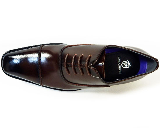 PARASHOE 本革 内羽根ストレートチップ 防滑ビジネスシューズ ダークブラウン ワイズ3E（EEE）23cm（23.0cm）、23.5cm、24cm（24.0cm）【小さいサイズ（スモールサイズ）革靴・紳士靴】（ps16101-dbr）