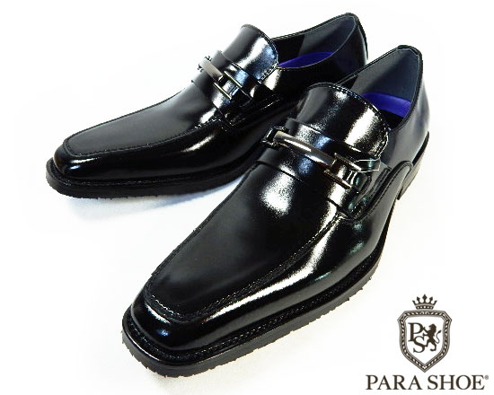PARASHOE 本革 ビットローファー 防滑ビジネスシューズ 黒 ワイズ3E（EEE）23cm（23.0cm）、23.5cm、24cm（24.0cm）【小さいサイズ（スモールサイズ）革靴・紳士靴】（ps16102-blk）