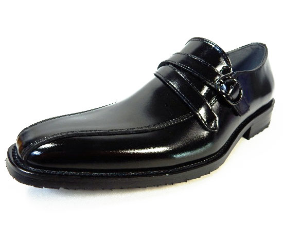 PARASHOE 本革 ストラップヴァンプスリッポン 防滑ビジネスシューズ 黒 ワイズ3E（EEE）23cm（23.0cm）、23.5cm、24cm（24.0cm）【小さいサイズ（スモールサイズ）革靴・紳士靴】（ps16103-blk）