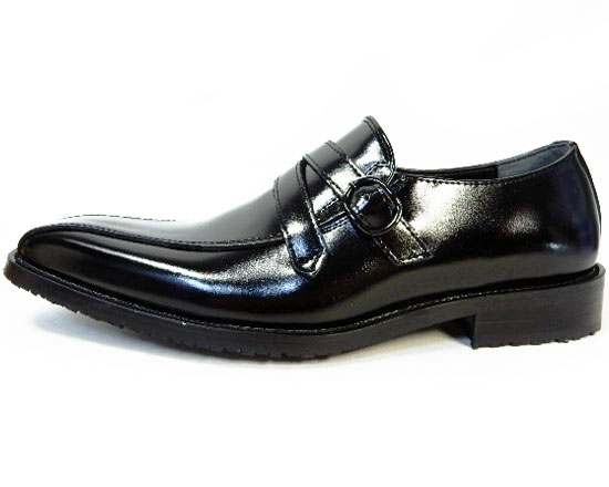 PARASHOE 本革 ストラップヴァンプスリッポン 防滑ビジネスシューズ 黒 ワイズ3E（EEE）23cm（23.0cm）、23.5cm、24cm（24.0cm）【小さいサイズ（スモールサイズ）革靴・紳士靴】（ps16103-blk）