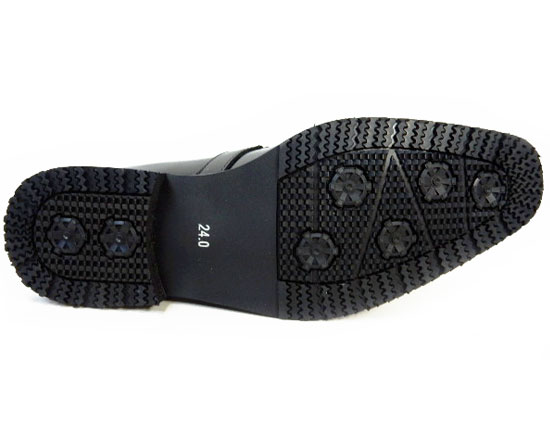 PARASHOE 本革 ストラップヴァンプスリッポン 防滑ビジネスシューズ 黒 ワイズ3E（EEE）23cm（23.0cm）、23.5cm、24cm（24.0cm）【小さいサイズ（スモールサイズ）革靴・紳士靴】（ps16103-blk）