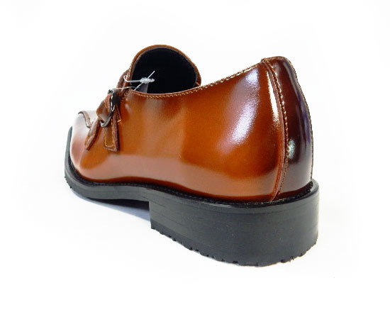 PARASHOE 本革 ストラップヴァンプスリッポン 防滑ビジネスシューズ 茶色 ワイズ3E（EEE）23cm（23.0cm）、23.5cm、24cm（24.0cm）【小さいサイズ（スモールサイズ）革靴・紳士靴】（ps16103-br）